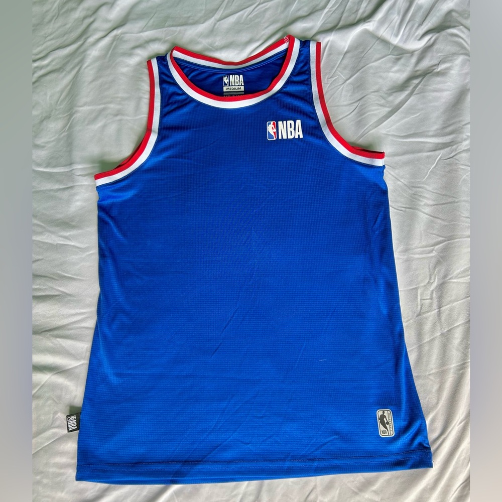NBA Blue Jersey with Red and White Trim